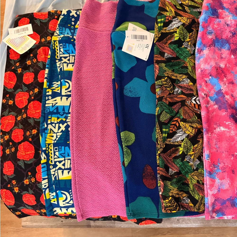 LuLaRoe Women's Pencil Skirts - Floral, Pink, Blue, Leaf Patterns